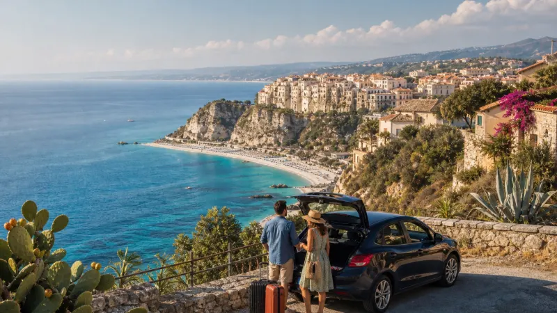 Come arrivare a Tropea in auto lungo la Costa degli Dei con vista sul Tirreno
