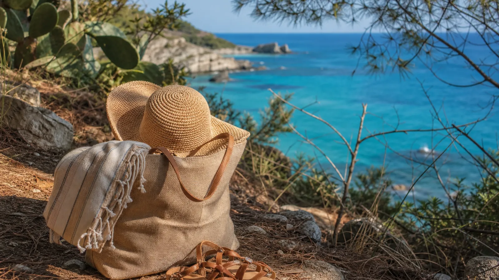 Dettaglio di una giornata al mare a Sant'Irene tra sentiero costiero e macchia mediterranea